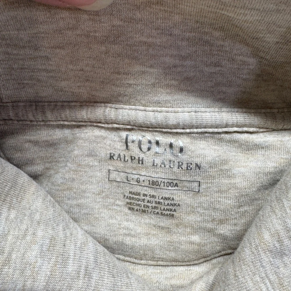 Polo Ralph Lauren Mens Large Oatmeal Heather Shawl Collar Pullover